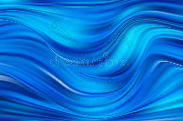 蓝色现代的流海报背景.抽象的波状的颜色颜料Liechtenstein列支敦士登