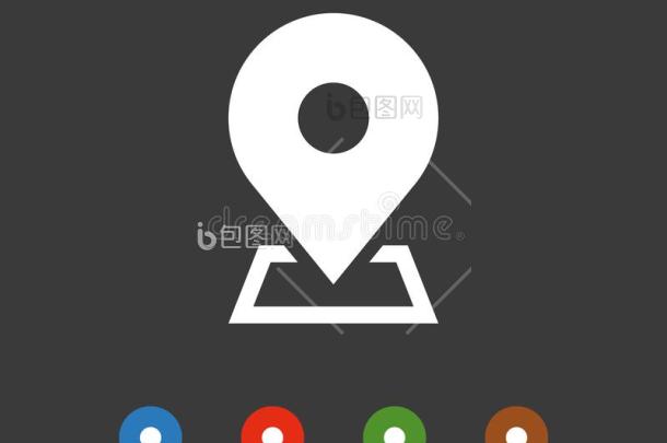 地图钉和地理定位钉偶像颜色放置-包图企业站