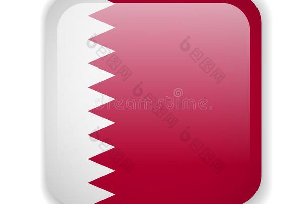 卡塔尔旗明亮的正方形偶像向一白色的b一ckground