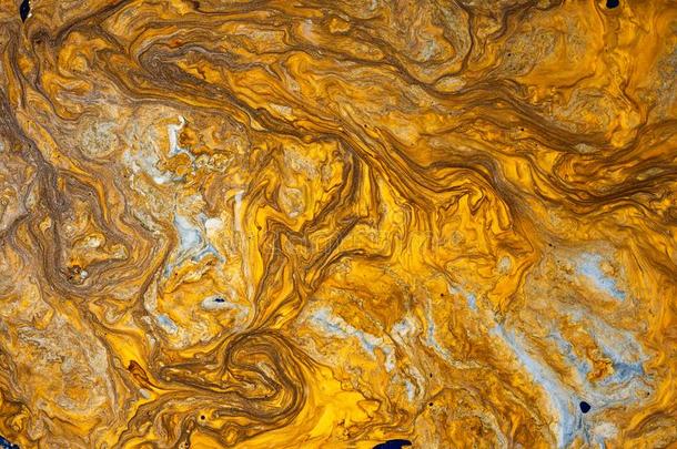 大理石花纹颜料-吐奎斯抽象的波浪水彩画.金大理石