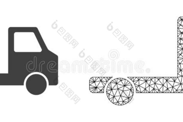 矢量多角形的网孔传送汽车<strong>底盘</strong>和平的偶像