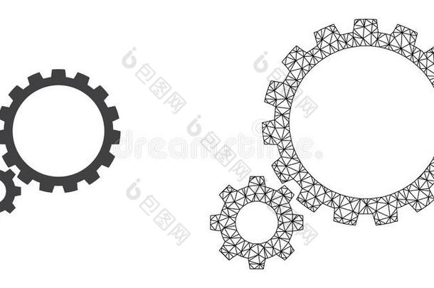 矢量多角形的网孔齿<strong>轮播</strong>送和平的偶像