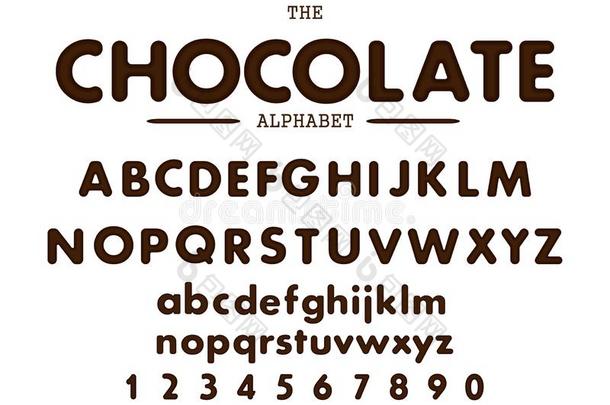 巧克力字母表和算术.矢量说明