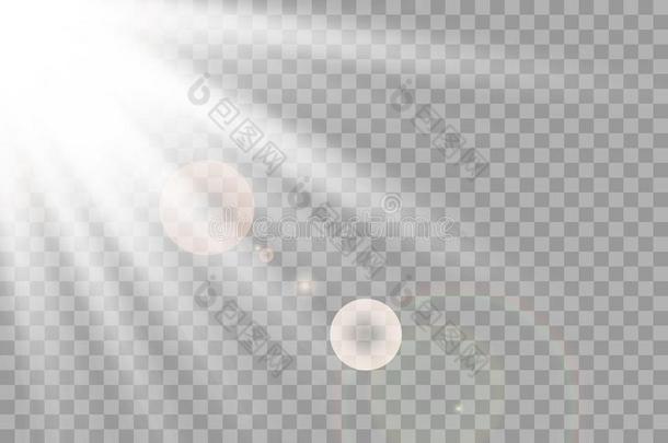 矢量透明的阳光特殊的透镜使闪光光影响.frontal前沿