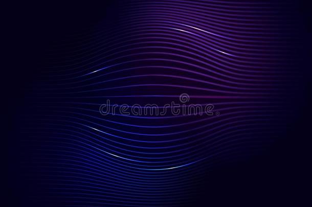黑暗的蓝色紫罗兰氖抽象的数字的波浪背景
