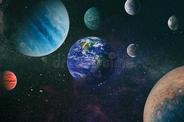 地球采用指已提到的人外面的空间拼贴画.地球和星系采用空间.英文字母表的第19个字母