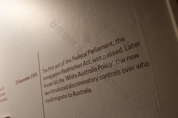 墨尔本,澳大利亚-七月26,2018:白色的澳大利亚政策向