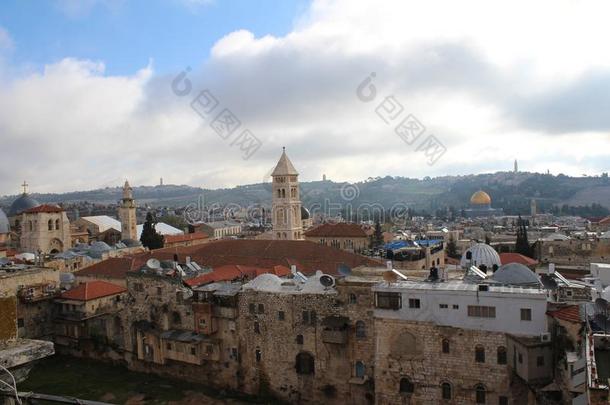 天越过耶路撒冷老的城镇.看法向指已提到的人耶路撒冷老的城镇从