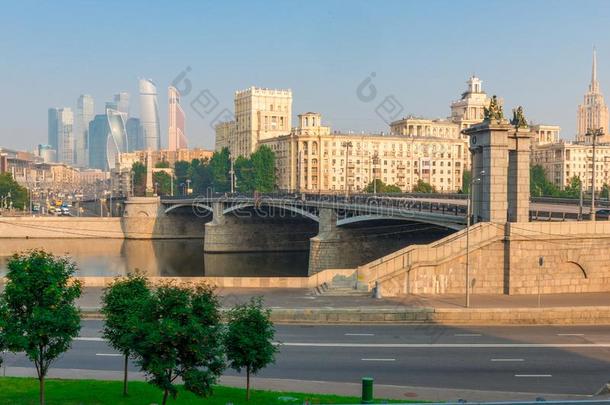 莫斯科城市摩天大楼采用指已提到的人城市,都市的风景