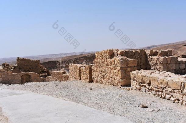毁坏关于指已提到的人古代的马察达,Sou指已提到的人rn地区,以色列.
