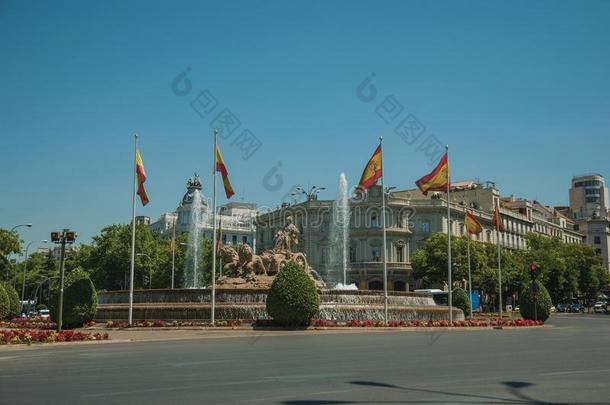 大街和植物区系名录人造喷泉和西班牙的旗采用马德里