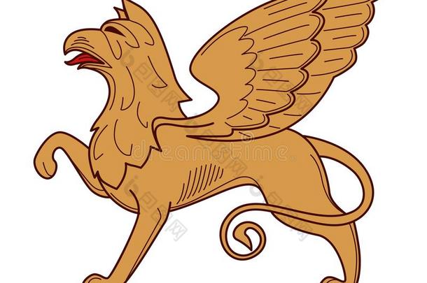 半狮半鹫的怪兽王国的纹章神话的生物动力和力量symbol象征