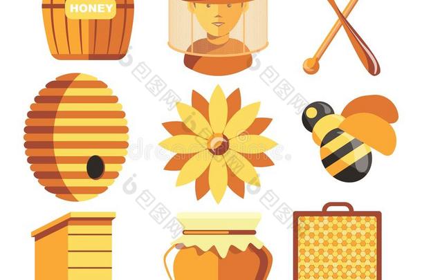 养蜂农场养蜂人和养蜂场养蜂蜂蜜生产