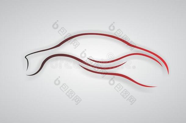 速度比赛超级的汽车抽象的设计/草图采用曲线矢量illust