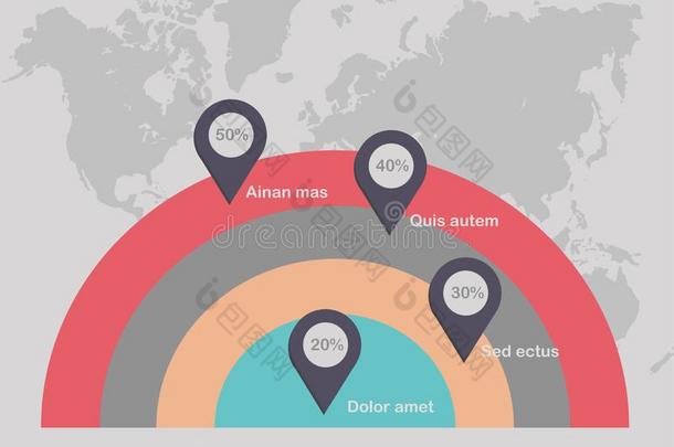 信息图表圆点向世界地图采用背景光Coloran美国科罗拉多州