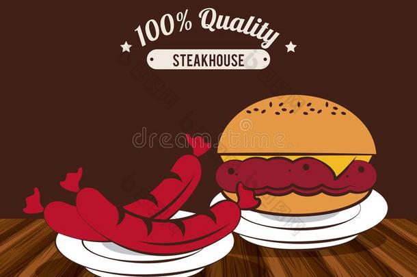 <strong>牛排餐厅</strong>barbecue吃烤烧肉的野餐海报