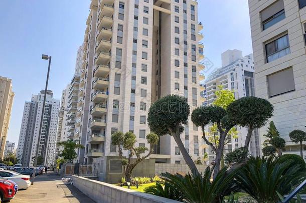 霍隆,以色列-<strong>九月</strong>2,2019:高的住宅的建筑物采用