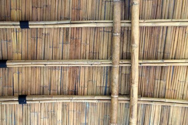 竹子屋顶背景