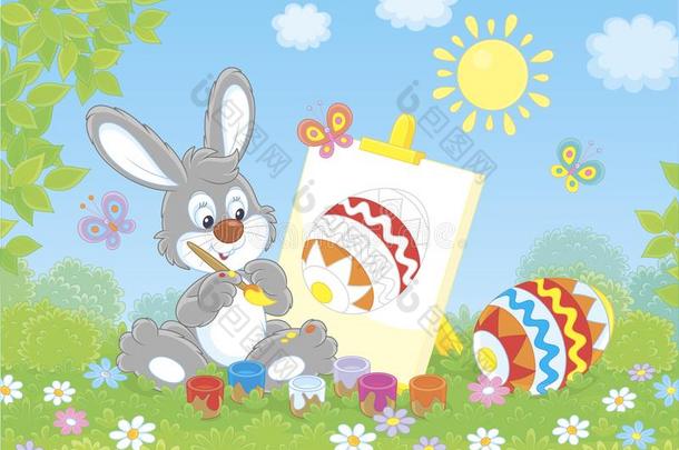 小的复活节兔子画家