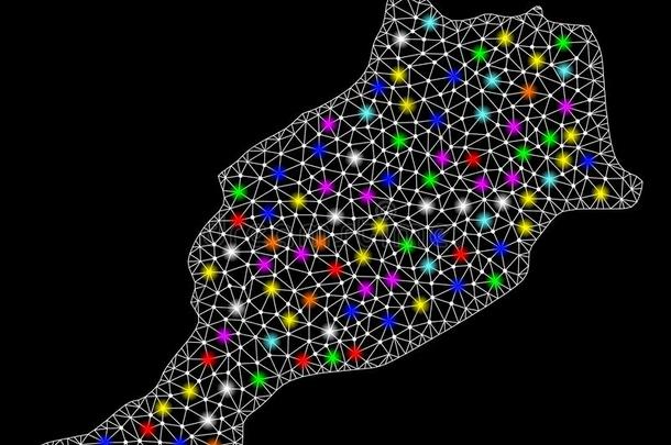 网孔尸体地图关于摩洛哥羊皮革和明亮的光地点