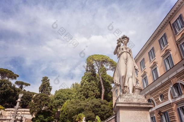 雕像关于夏向广场微分算子波波洛采用罗马意大利