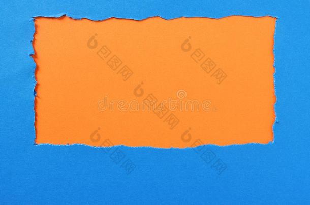 撕纸背景蓝色桔子剥光框架复制品空间