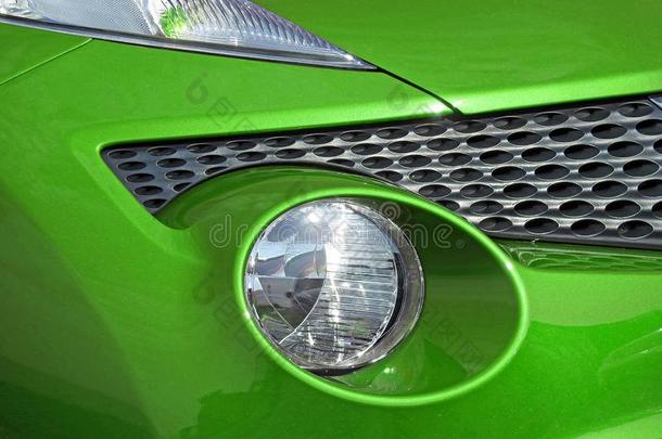 绿色的颜料现代的汽车车辆家畜的肺脏头上戴的小型照明灯丛格子France法国
