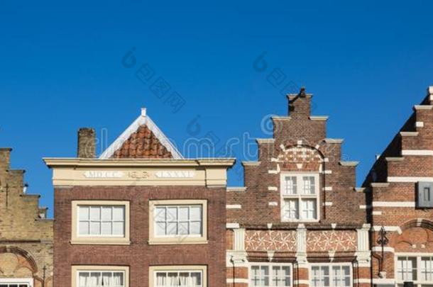 举步尖顶屋两端的山形墙住宅采用Nieuwstraat.多德雷赫特.指已提到的人荷兰