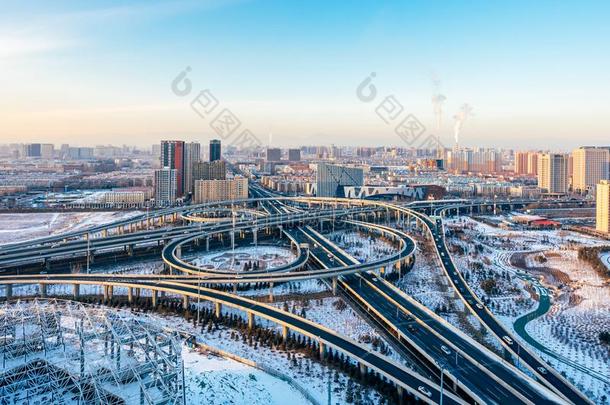 风景关于立交桥采用呼和浩特,内部的蒙古,Ch采用a