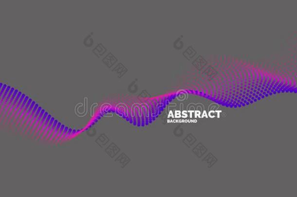 矢量抽象的背景和动态的波,线条和微粒