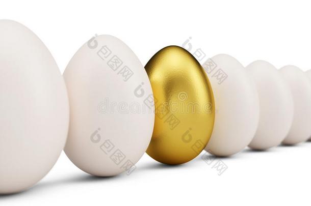金色的鸡蛋大约白色的鸡蛋s采用行.金色的鸡蛋特写镜头.金色的