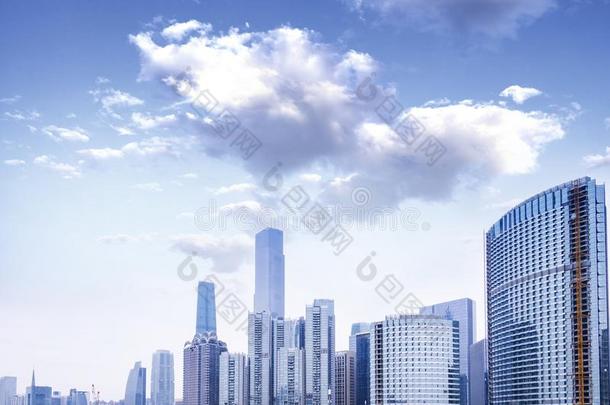 城市风光照片关于<strong>广州</strong>和摩天大<strong>楼</strong>和现代的建筑物采用
