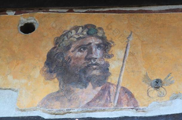 庞培那不勒斯考古学的地区壁画和上油漆