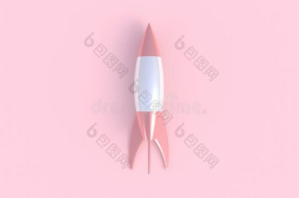 火箭抽象的最小的粉红色的背景