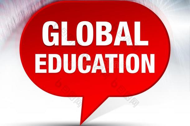 全球的教育红色的泡背景