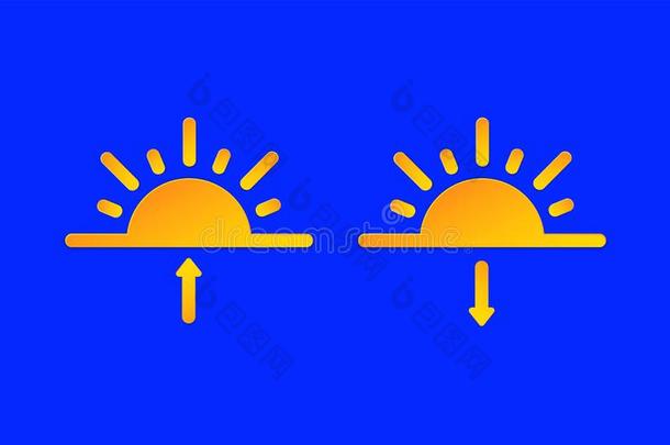 日出,日落<strong>天气预报</strong>信息偶像放置.太阳和矢英文字母表的第19个字母