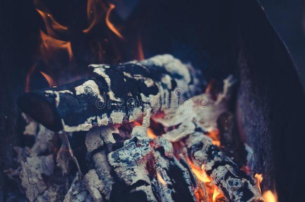 燃烧的煤炭向指已提到的人烧烤/燃烧的木炭向木炭烧烤