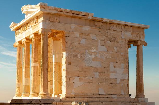 庙关于雅典娜耐克.古希腊城市的卫城,雅典