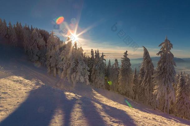 冬下雪的风景,帕塔瓦鲁布拉索夫.山风景