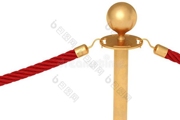 金色的<strong>路障</strong>和红色的粗绳