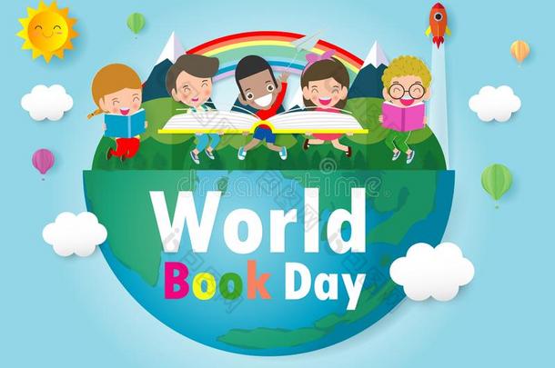 世界书一天,小孩阅读书,教育观念,幸福的书