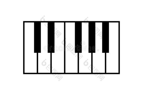 钢琴键盘偶像,隔离的向白色的背景,矢量图解
