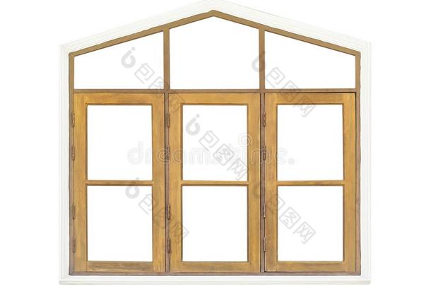 木制的窗框架隔离的