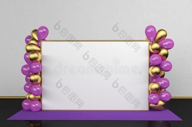 婚礼社交聚会背景幕布横幅2字母x3米和紫罗兰和<strong>金色</strong>的