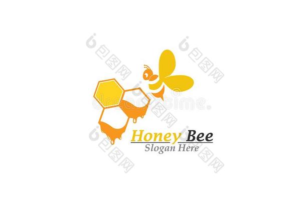 .蜜蜂和蜂蜜标识样板