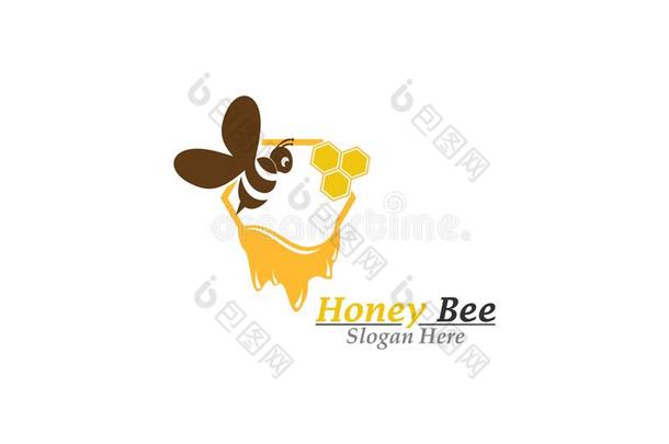.蜜蜂和蜂蜜标识样板