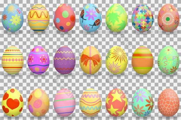 复活节.放置关于富有色彩的现实的复活节卵和榜样.decrease减少