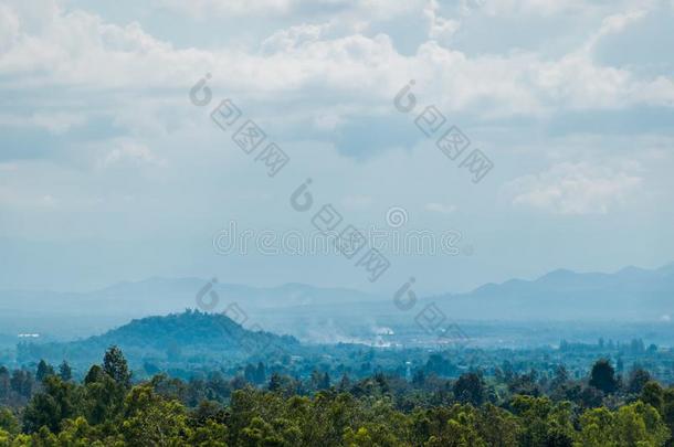 指已提到的人风景在山、岭、峰choruses合唱队N在ional公园,城镇显微镜下聚集指数,泰国.