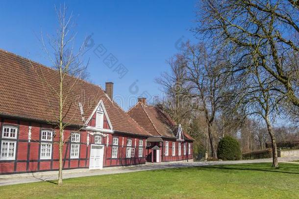 全景画关于在历史上重要的红色的一半的timbe红色的住宅采用瑞达-Wiedenbru