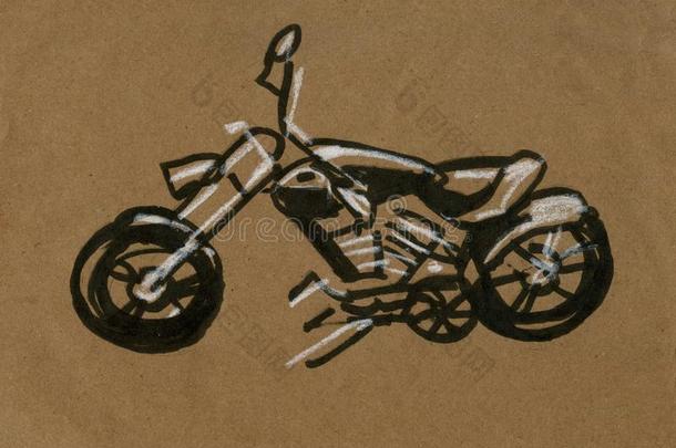 摩托车速度比赛轮廓,摩托车手绘画说明